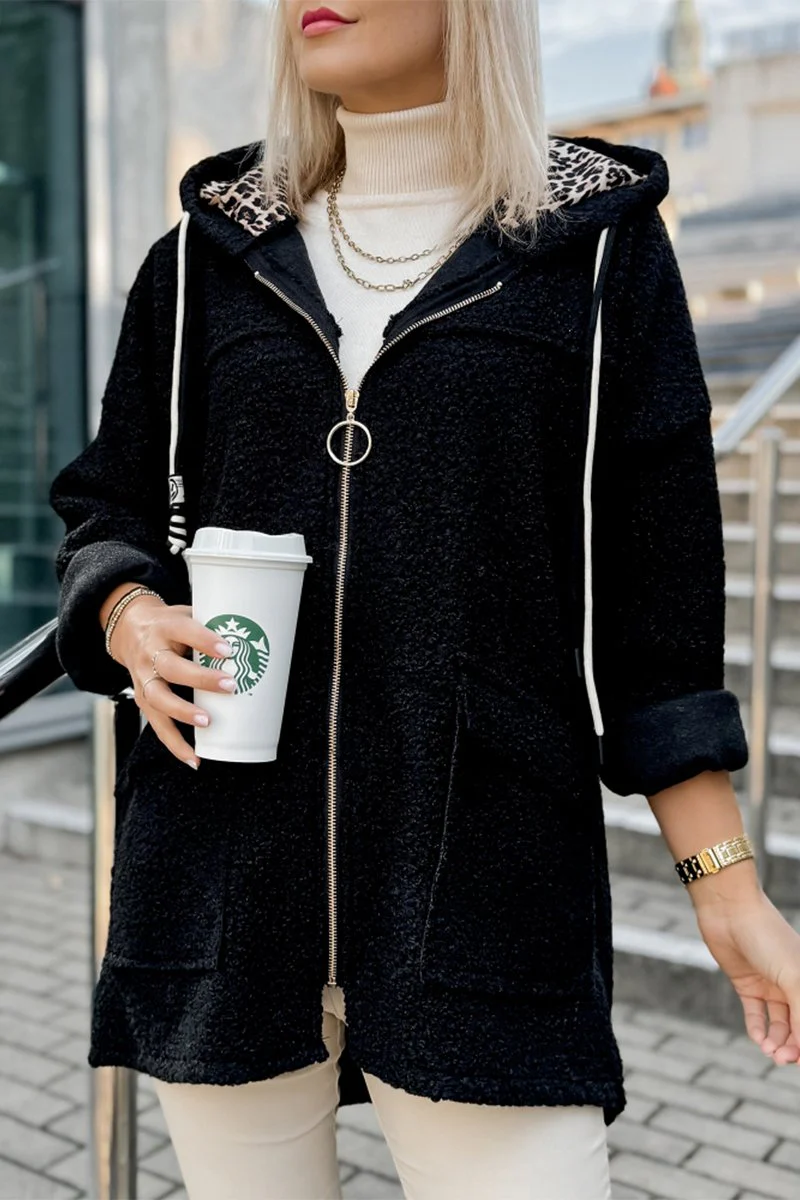 Women's Casual Hooded Lambskin Jacket