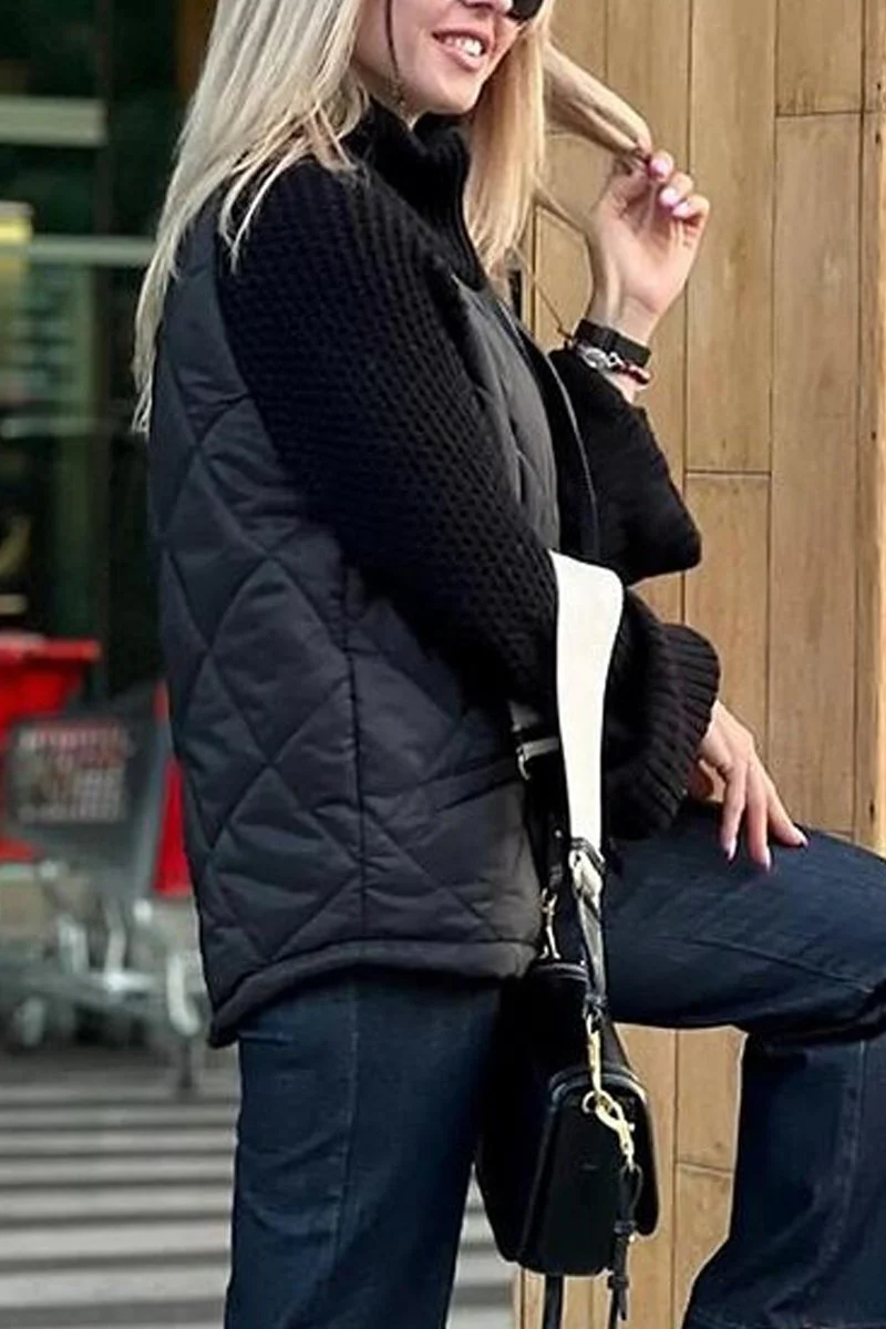 Women's Knitted patchwork casual padded Coats