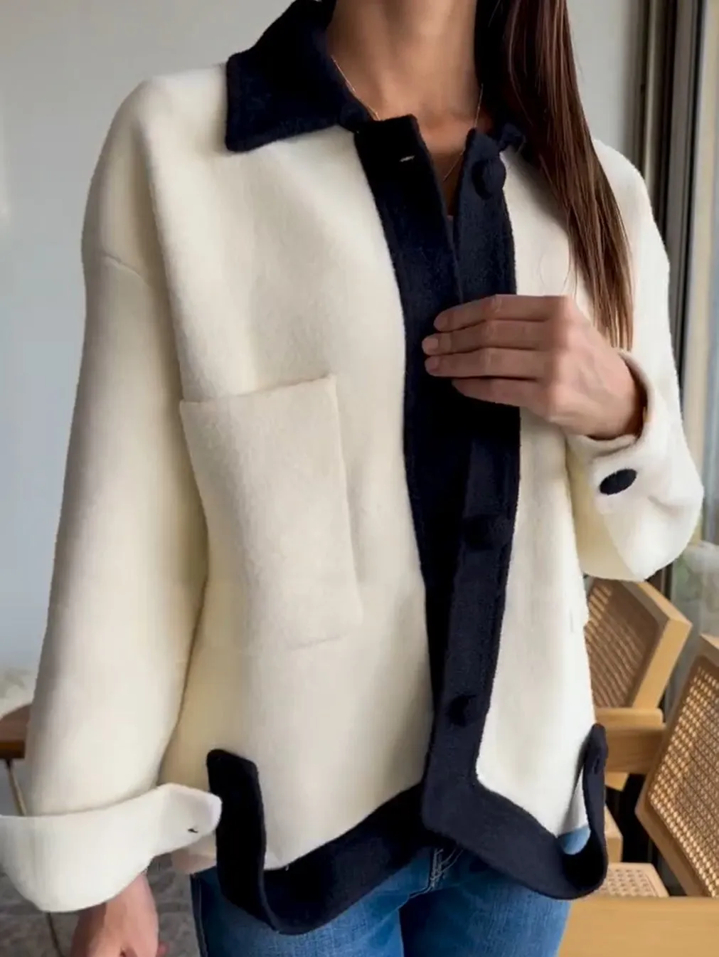 Women's Casual Contrast Jacket